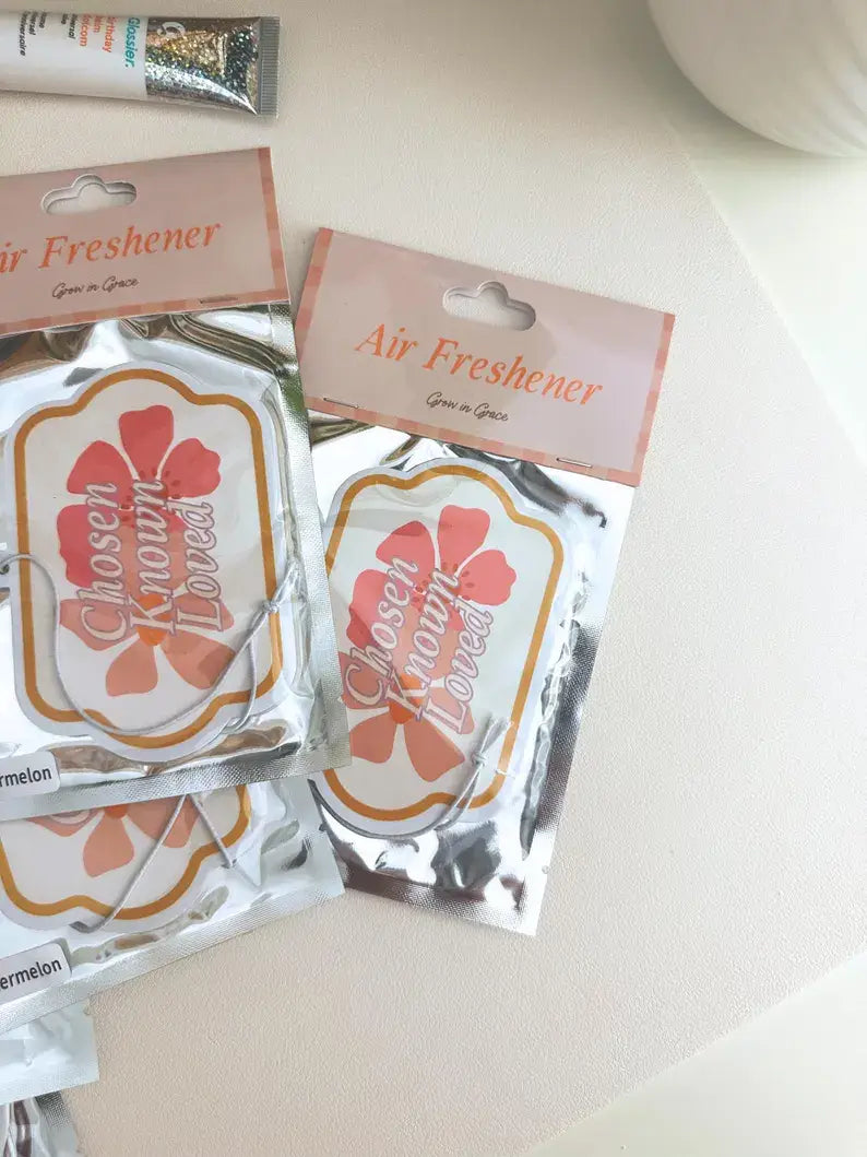 Chosen, Known, Loved Christian air freshener