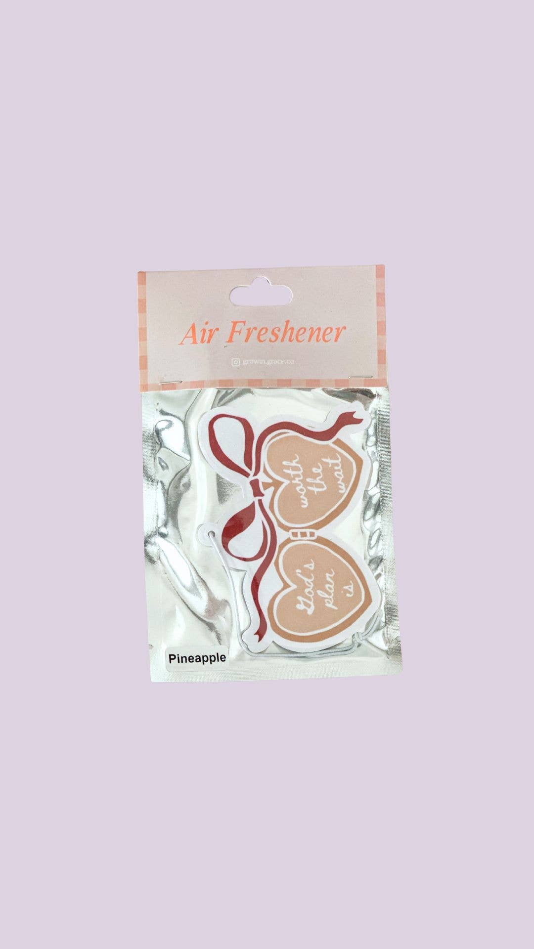 God's plan is worth the wait, cute car air freshener
