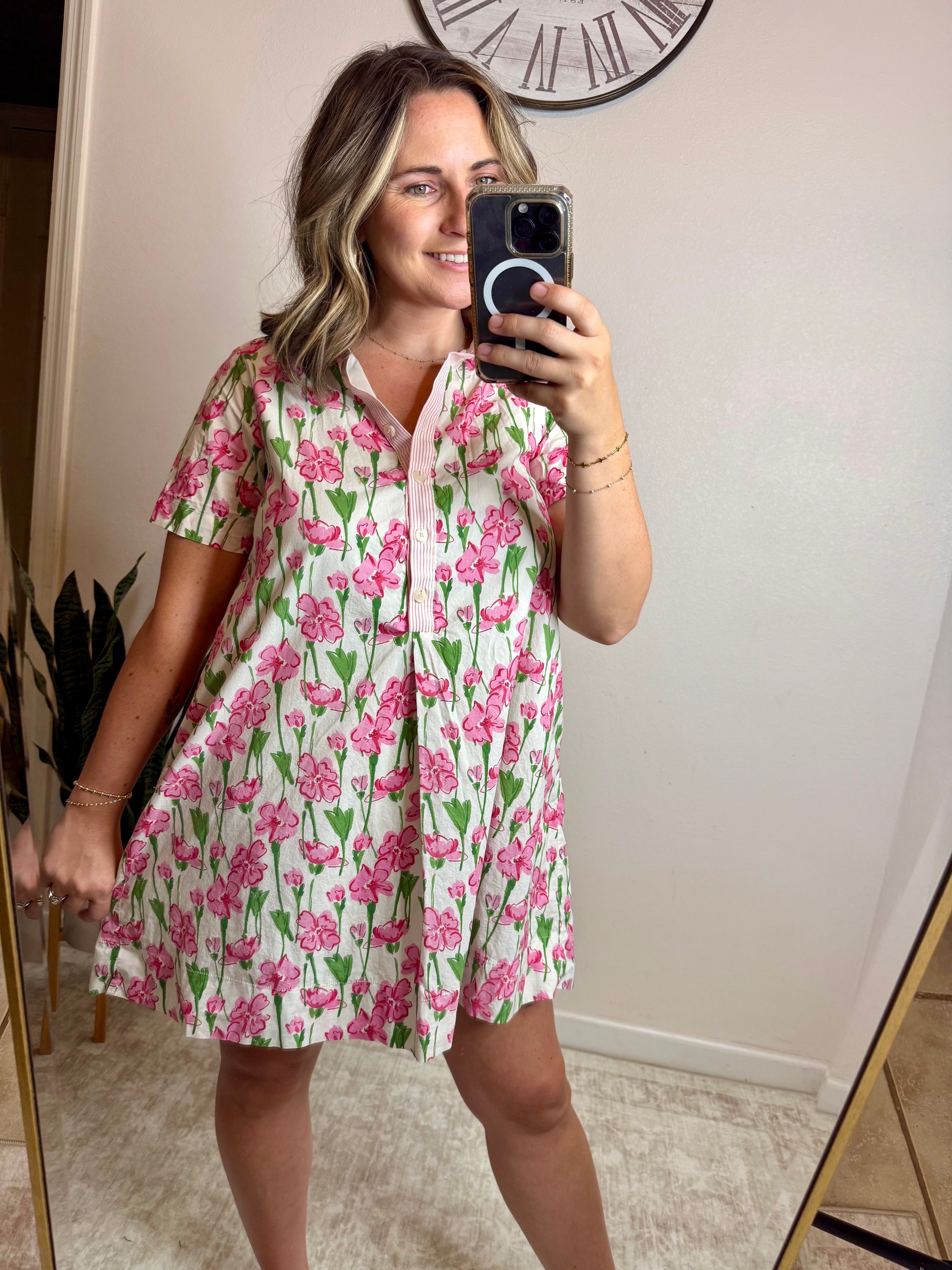 FLORAL PINK DRESS