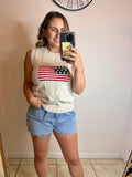 American Flag Sleeveless Top