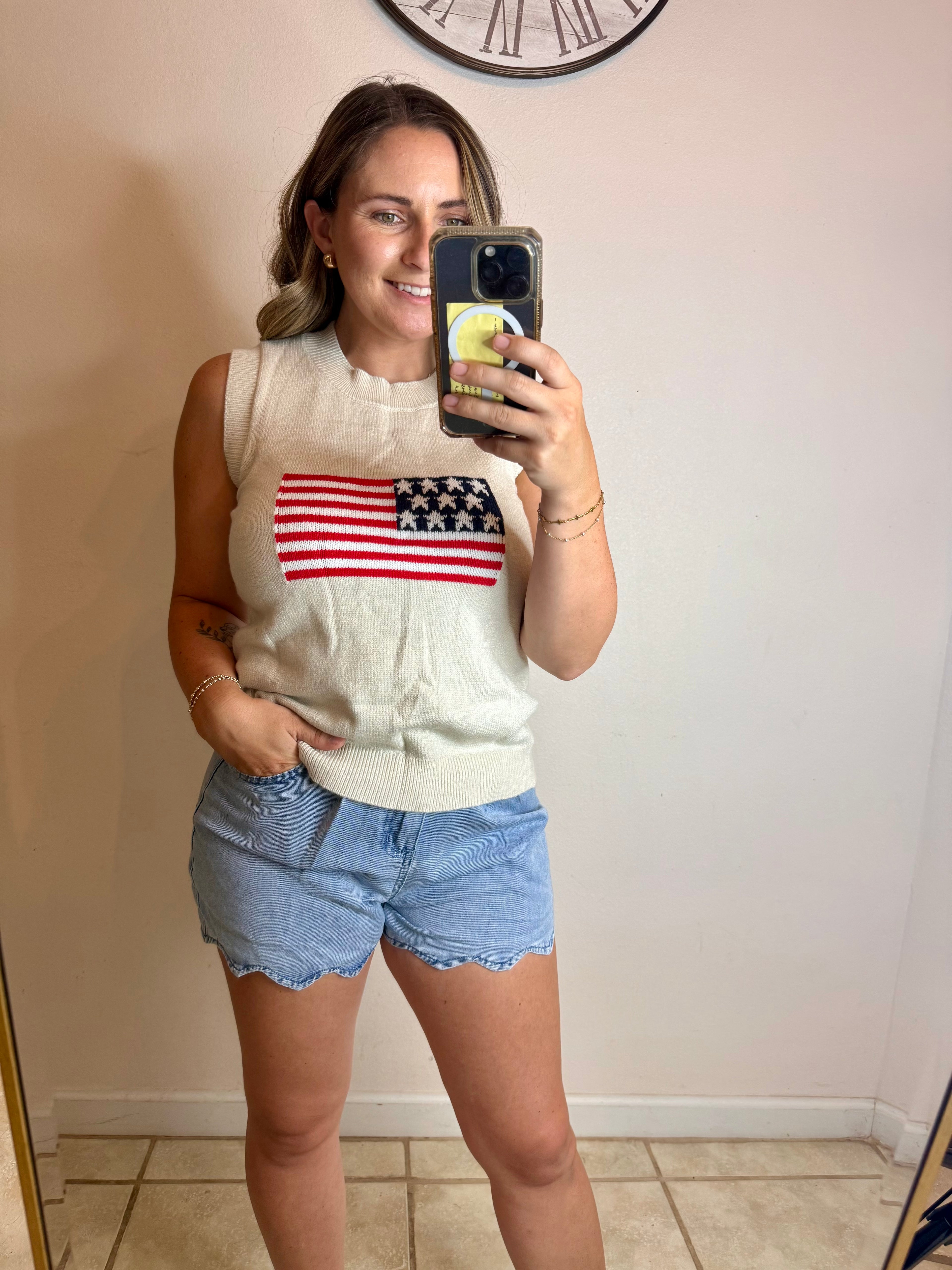 American Flag Sleeveless Top