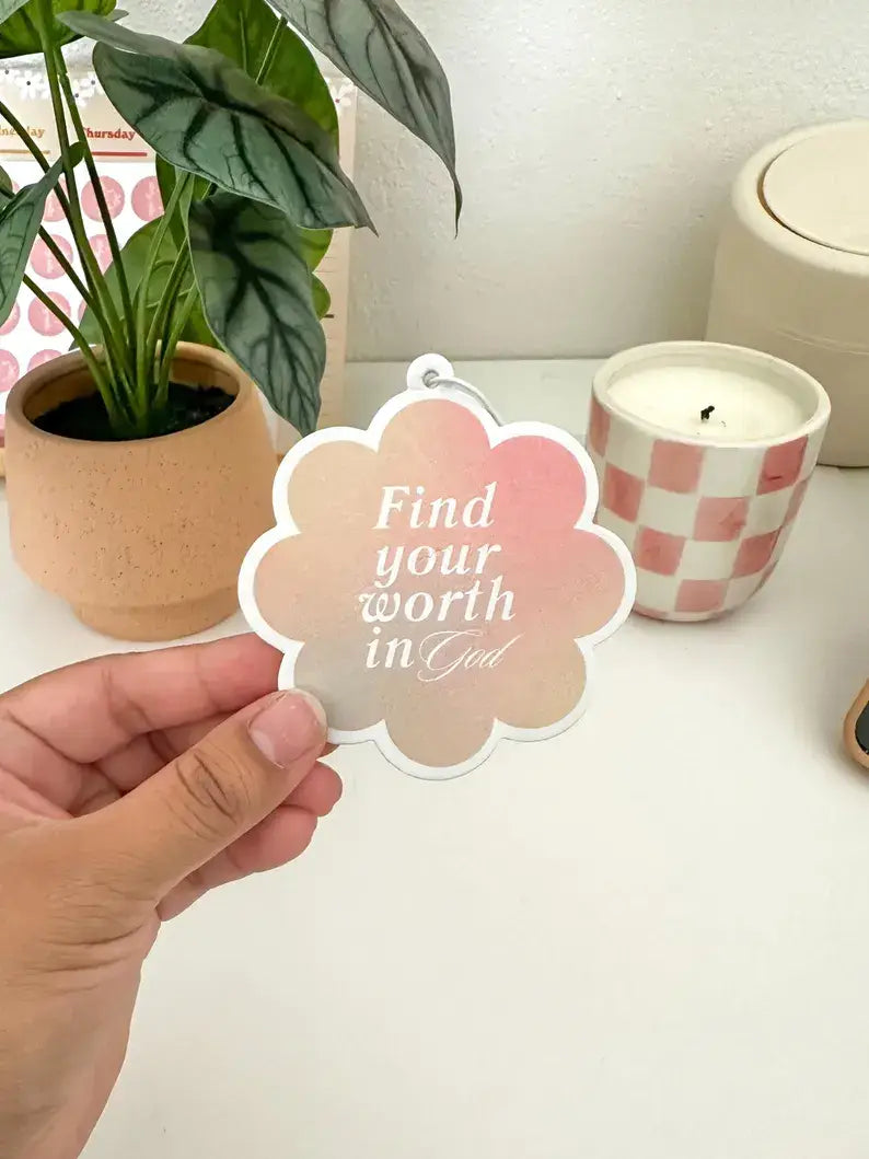 Find your worth in God, Car air-freshener,Faith gift