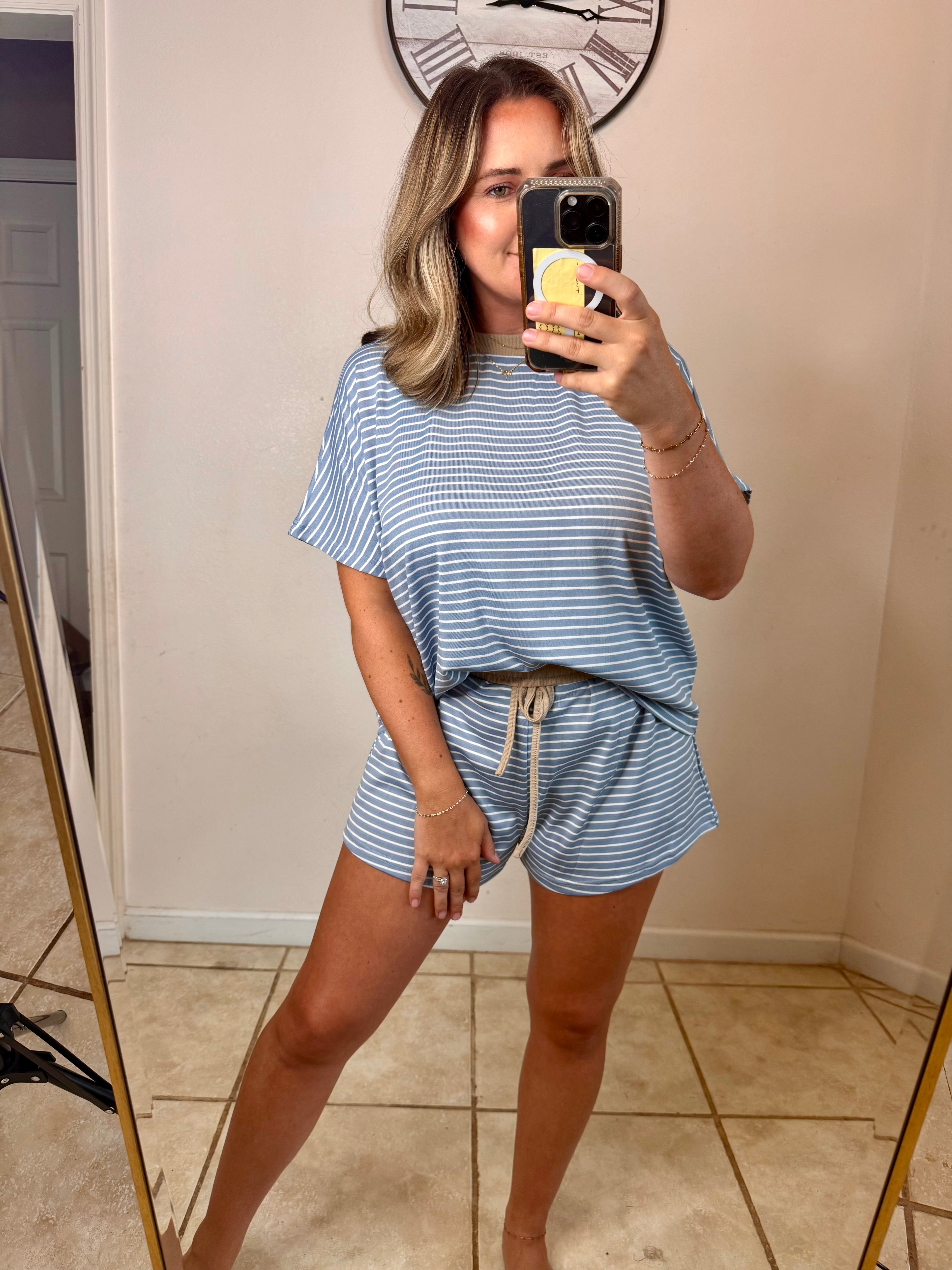 Striped Shorts Set