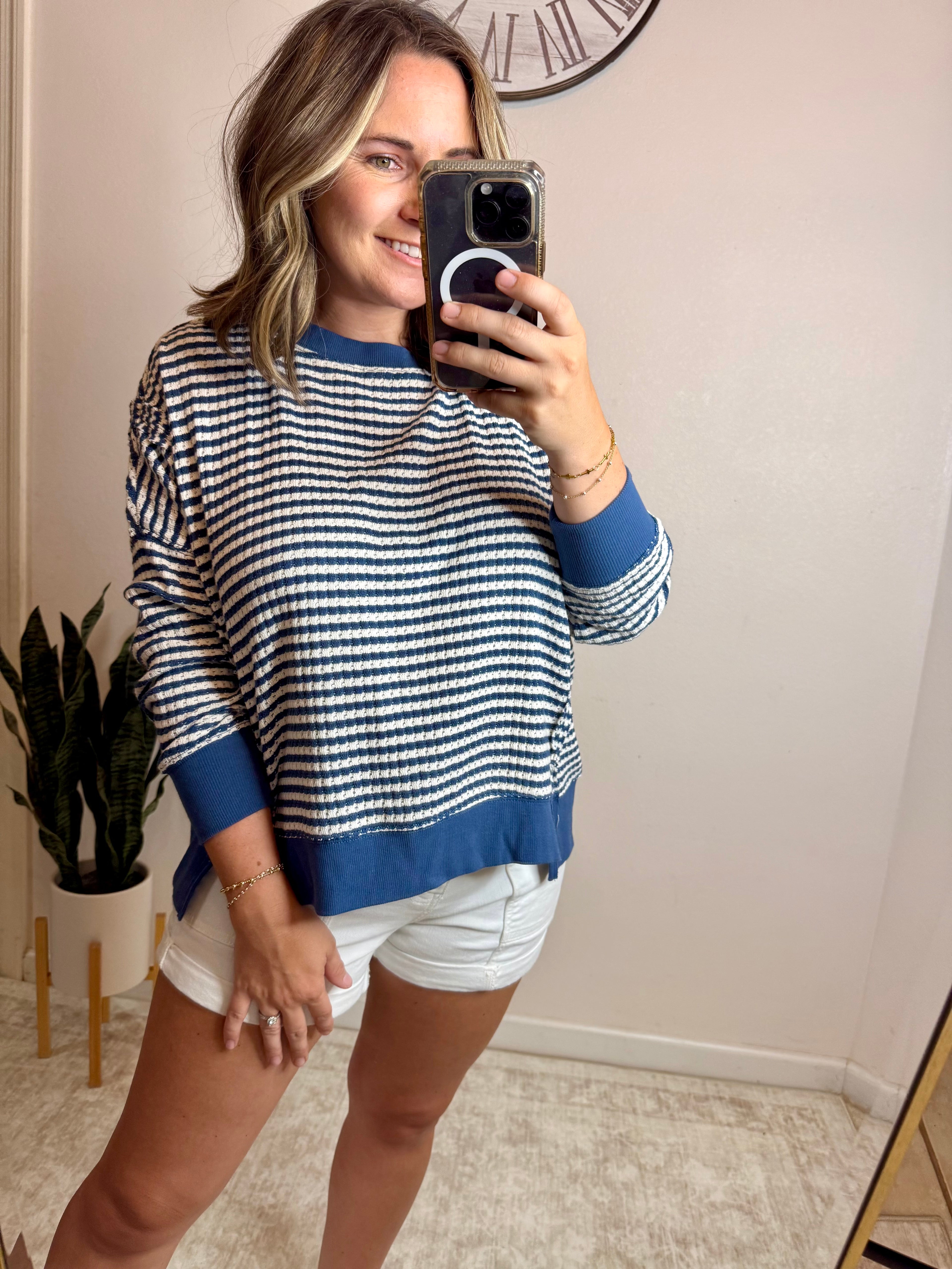 Blue Striped Top
