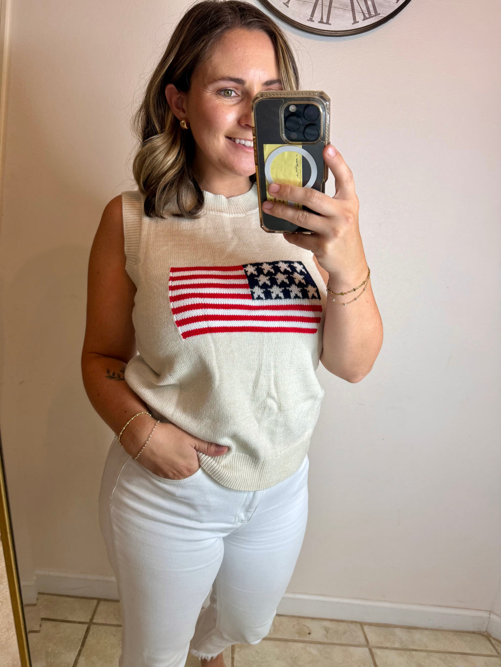 American Flag Sleeveless Top