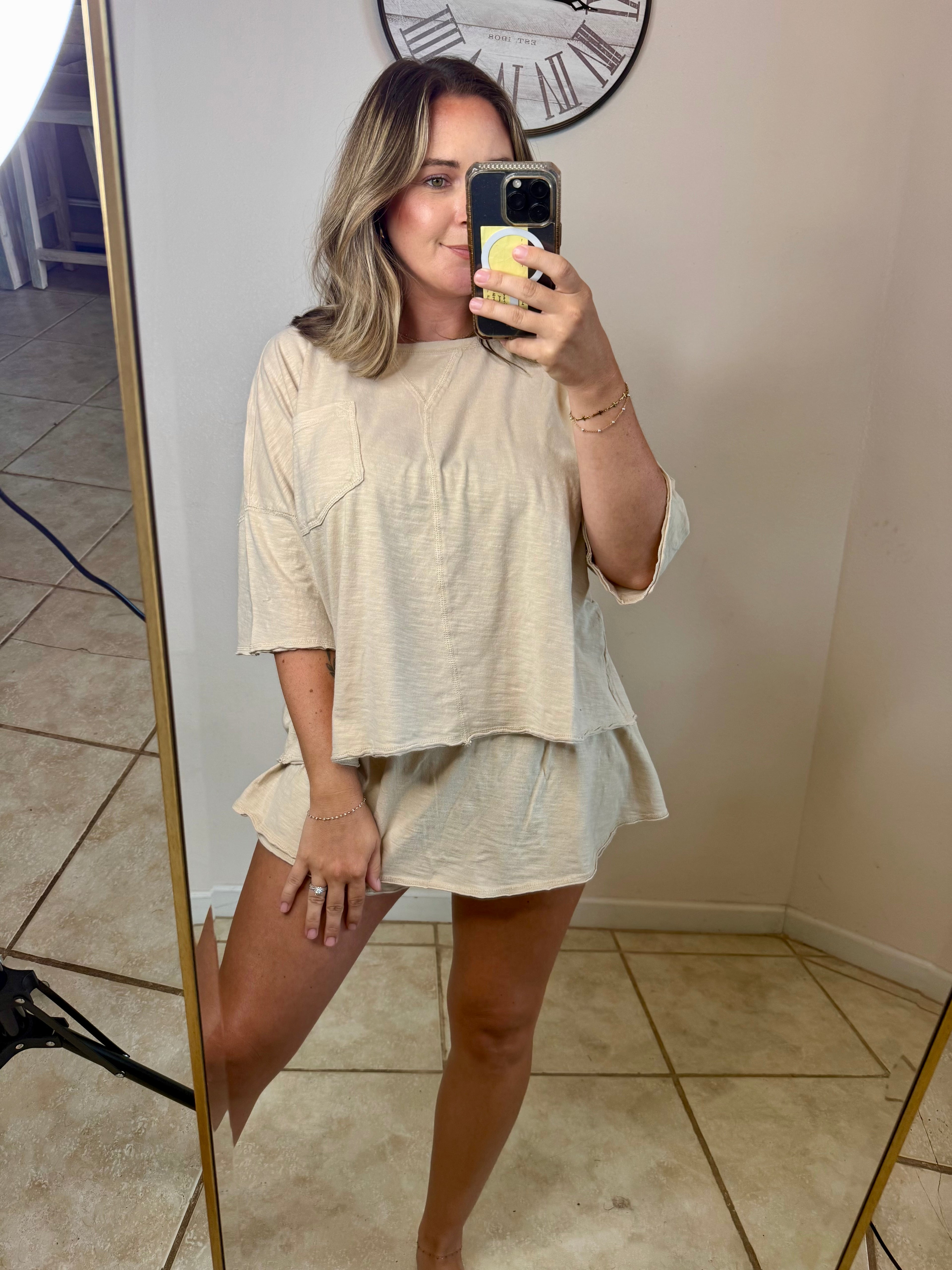 Beige Skort Set