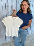 Basic Short Sleeve Baby Tee Knit Top