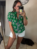 Green Floral Top