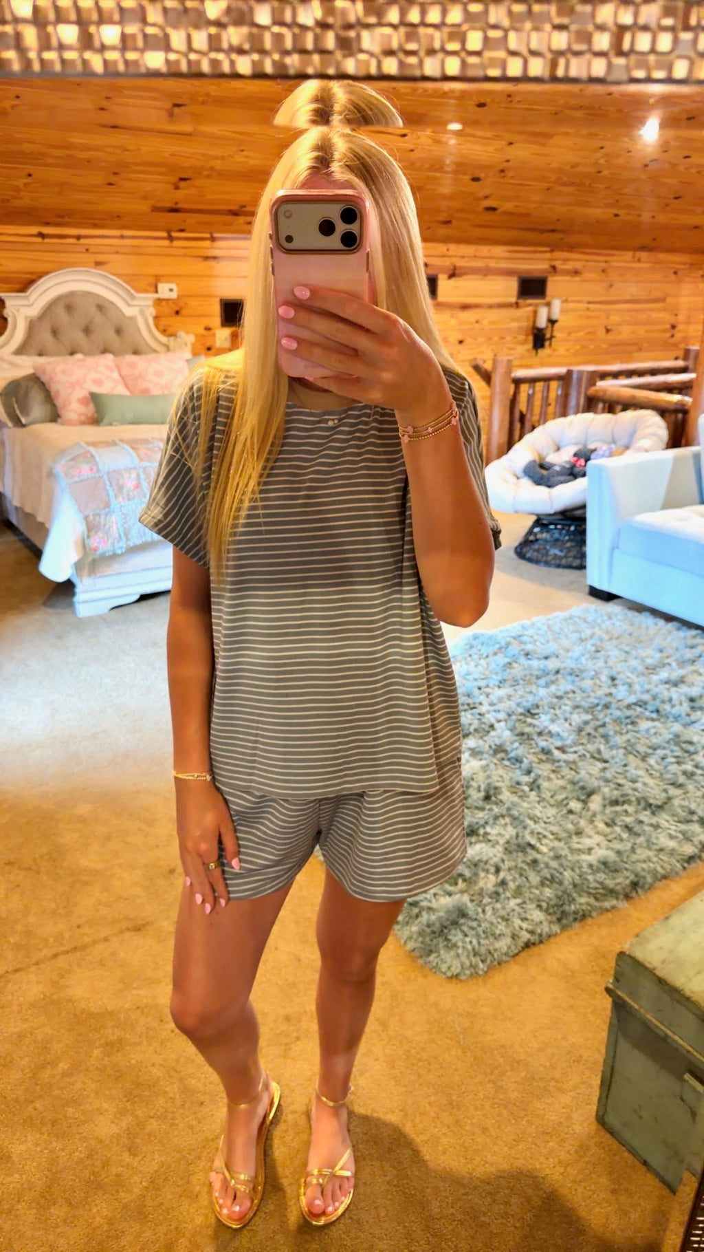 Striped Shorts Set