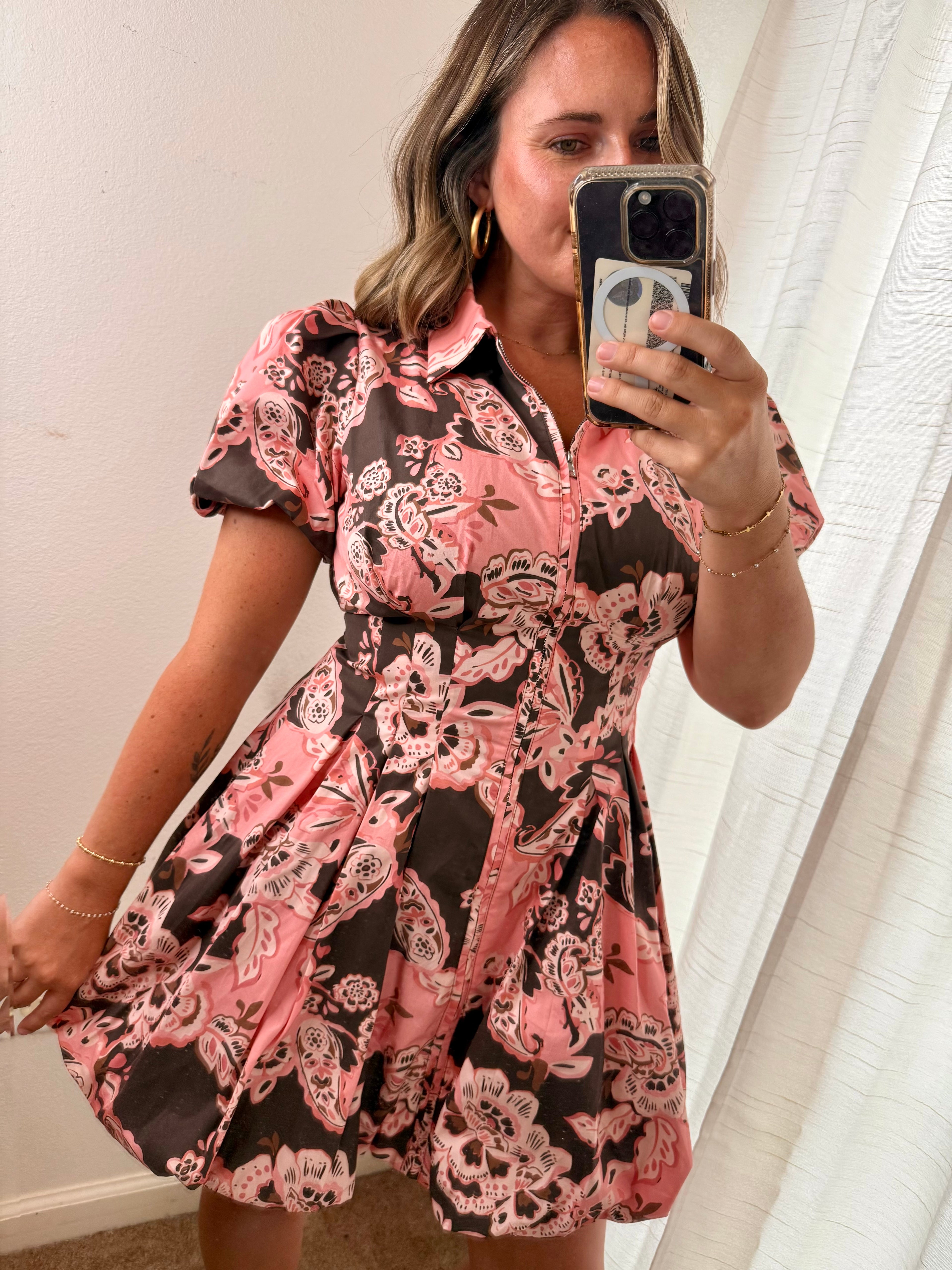 Floral Bubble Hem Dress