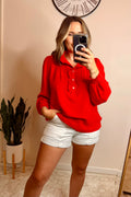 Red Collard Blouse